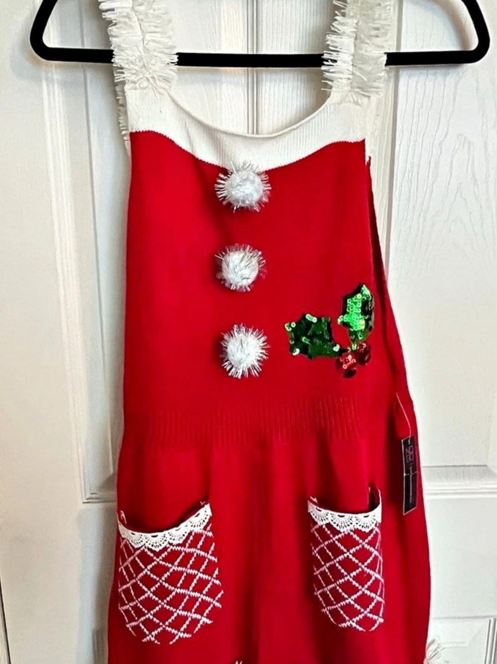 No Boundaries Junior Girls Holiday Dress Red & White Size Large 11-13 Brand New